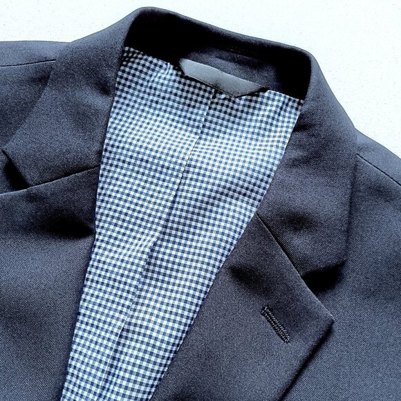 Dark Navy Blue WRINKLE RESISTANT Suit Jacket /Navy Blazer / Navy Sport Coat 42R - Picture 8 of 12